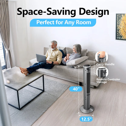40" Oscillating Tower Fan with Remote