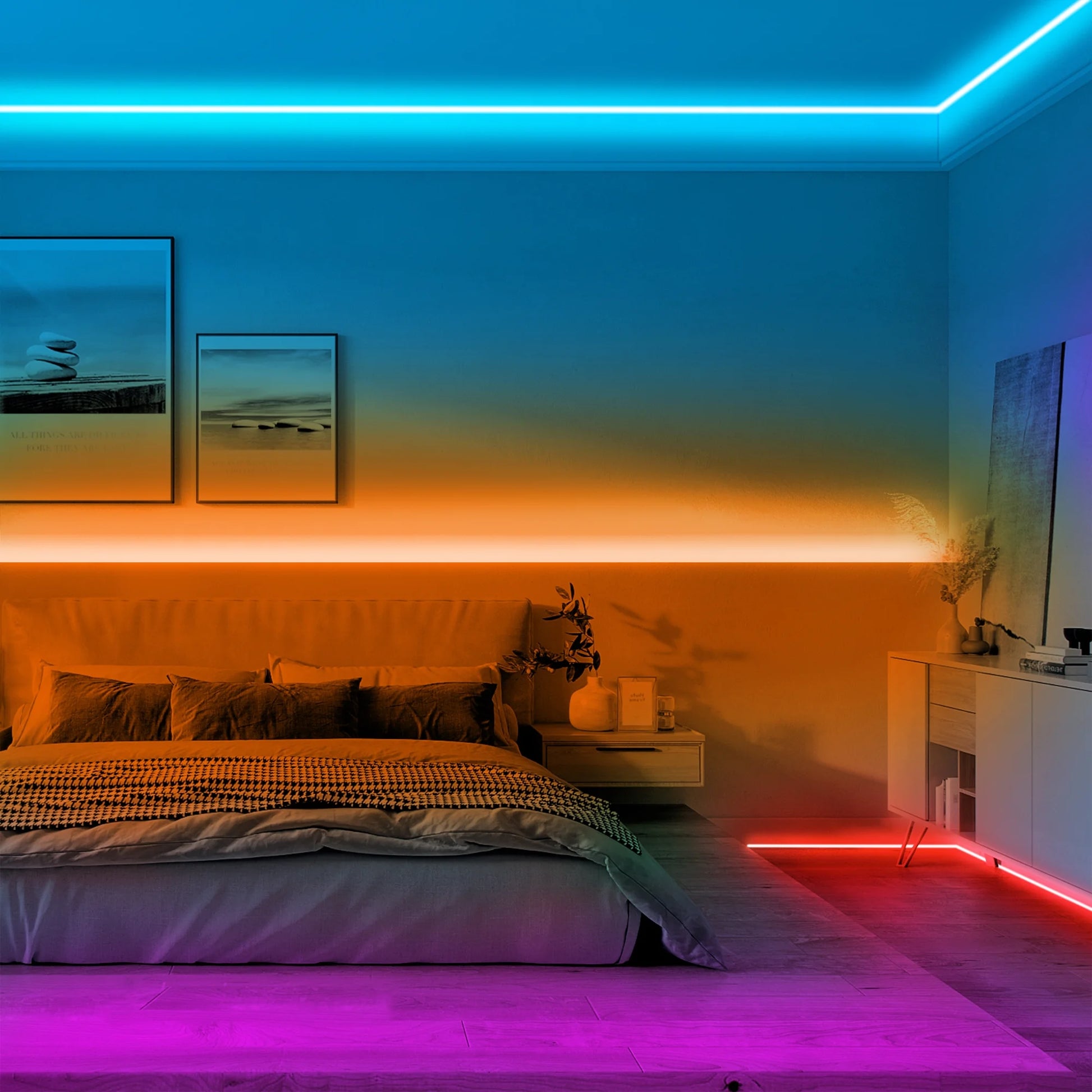 50Ft LED Strip Lights,Color Changing Music Sync with Remote Control (App+Remote +Mic)