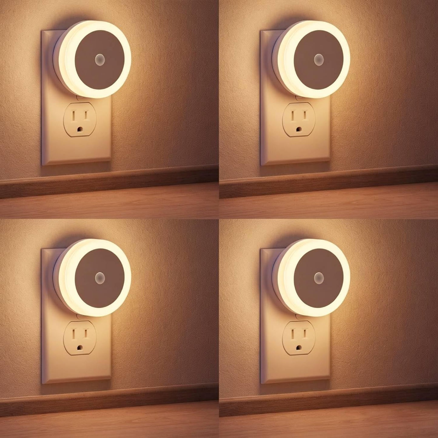 LED Baby Night Lights Plug into Wall [4 Pack] Light Sensors 