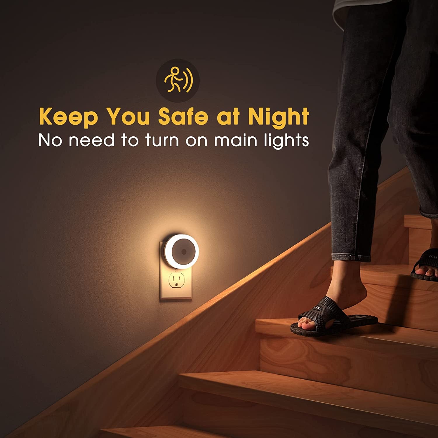 LED Baby Night Lights Plug into Wall [4 Pack] Light Sensors 