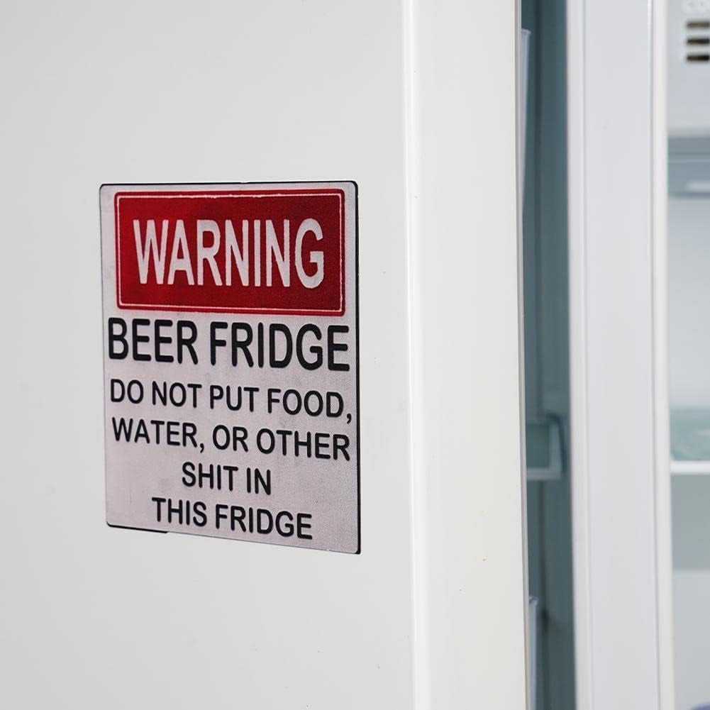 Humorous Warning Magnet for Beer Fridge - Do Not Store Food or Beverages - Kitchen Accessory