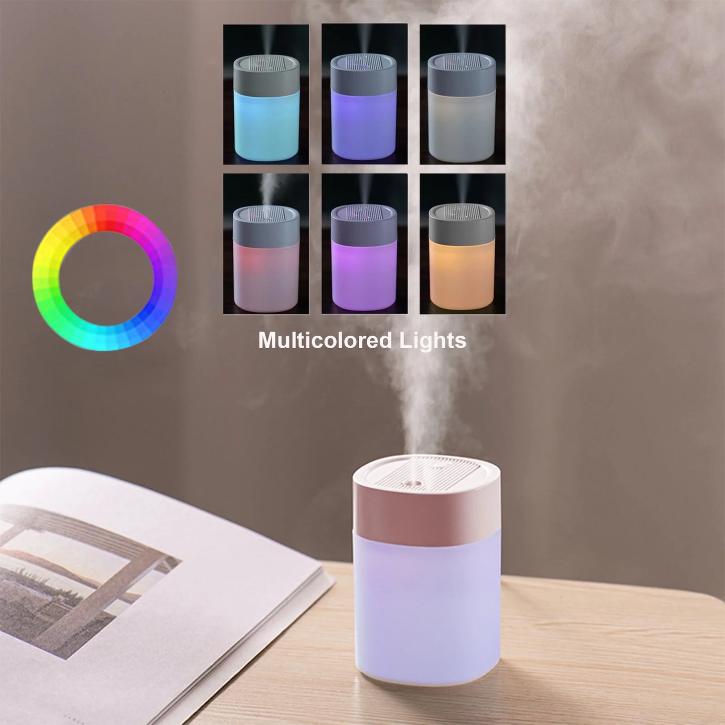 USB Humidifier with Light ,Smart Cool Mist Air Humidifier
