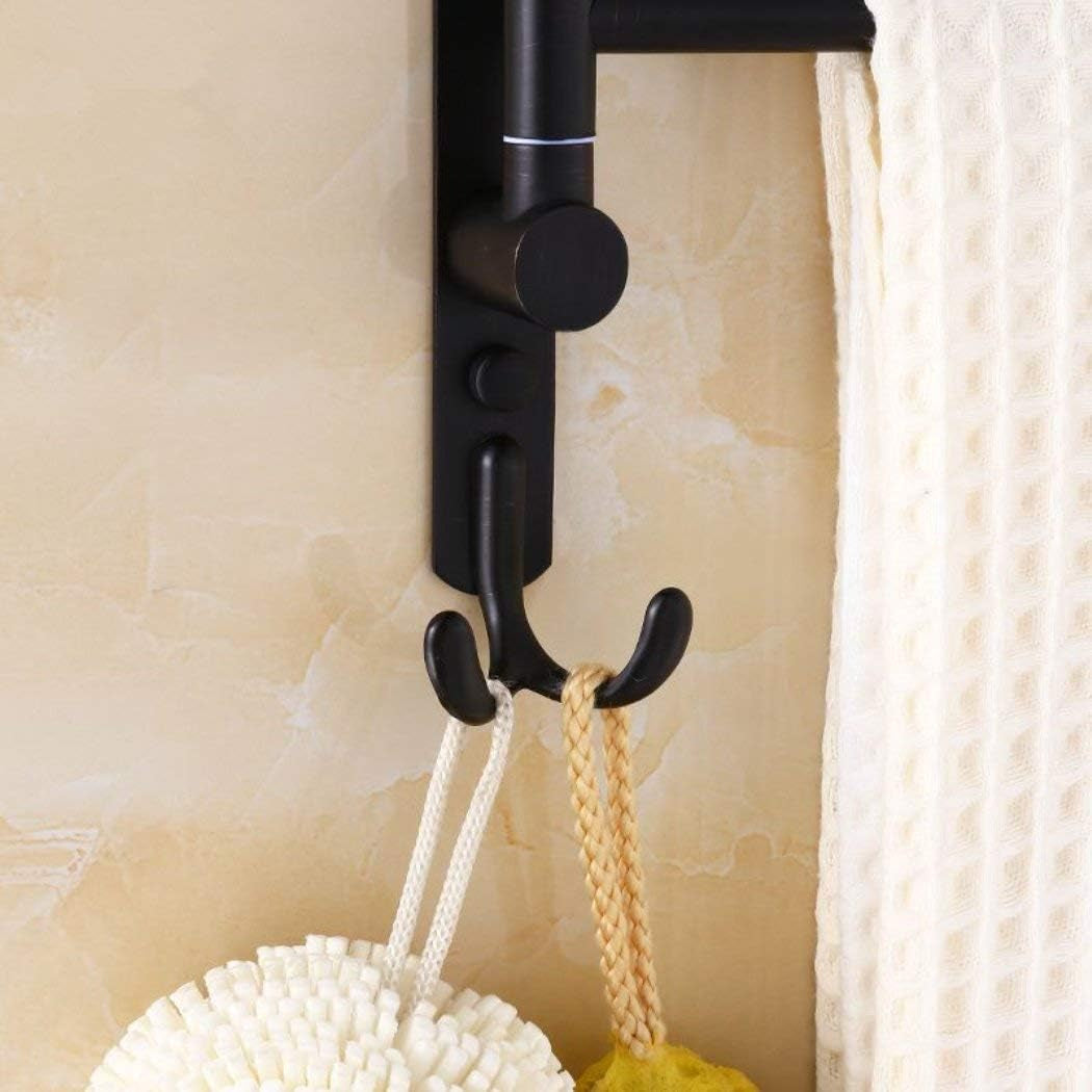 Swing Out Towel Racks for Bathroom Holder Wall Mounted Towel Bars with Hooks 3-Arm