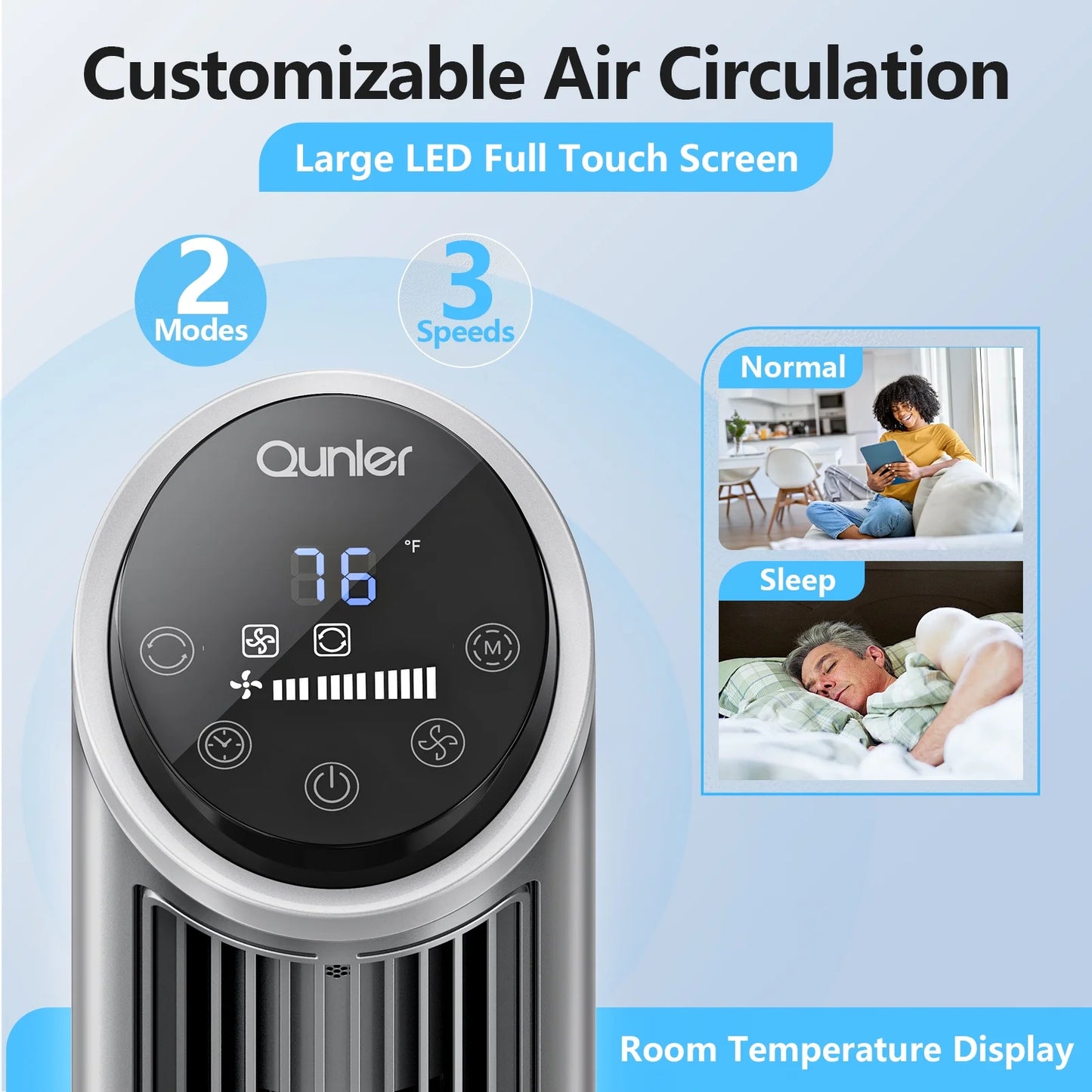 40" Oscillating Tower Fan with Remote