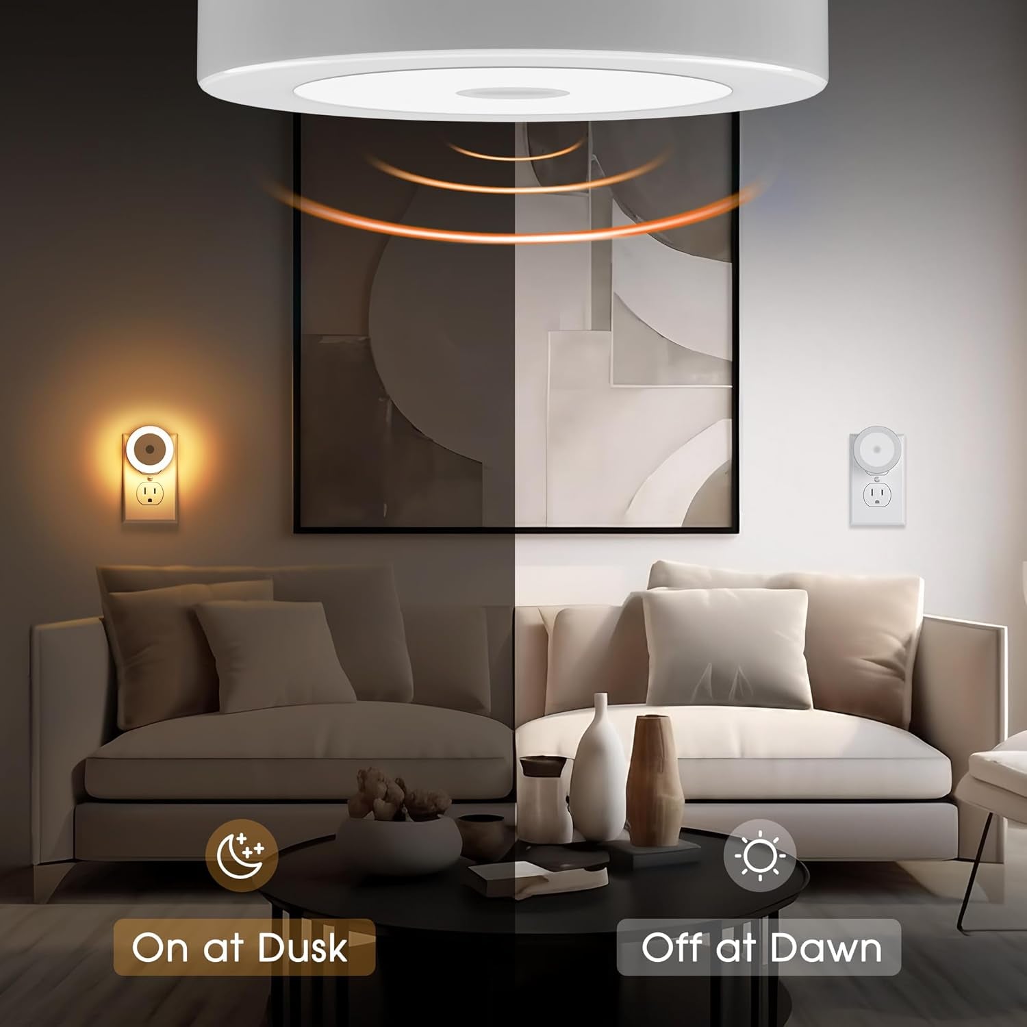 LED Baby Night Lights Plug into Wall [4 Pack] Light Sensors 