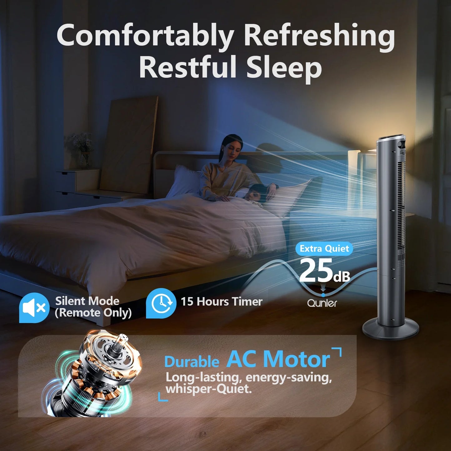 40" Oscillating Tower Fan with Remote
