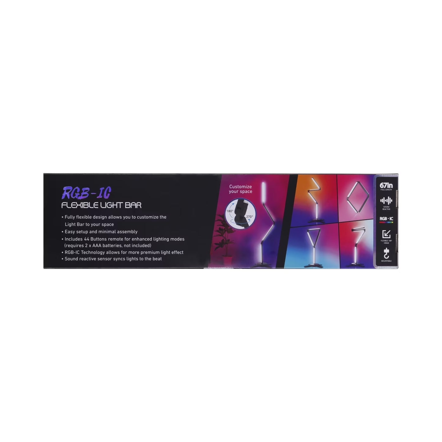 Bendable RGB Corner Light Bar - 56 Inch LED Floor Lamp, Music Reactive