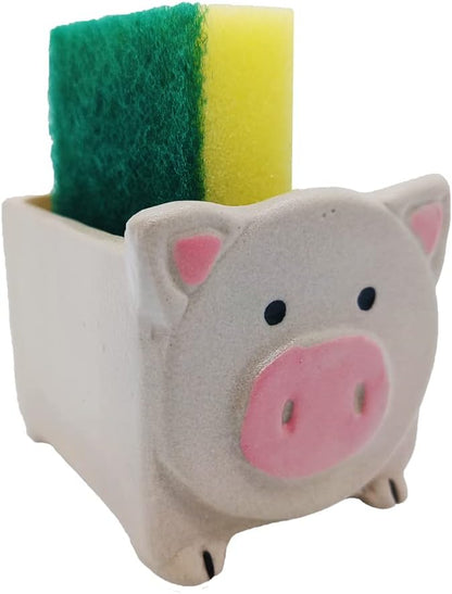 Ceramic Pig Sponge Holder - Charming Kitchen Decor and Ideal Gift