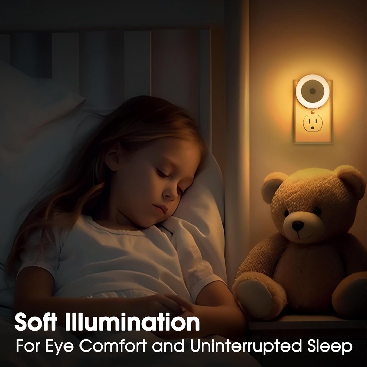 LED Baby Night Lights Plug into Wall [4 Pack] Light Sensors 