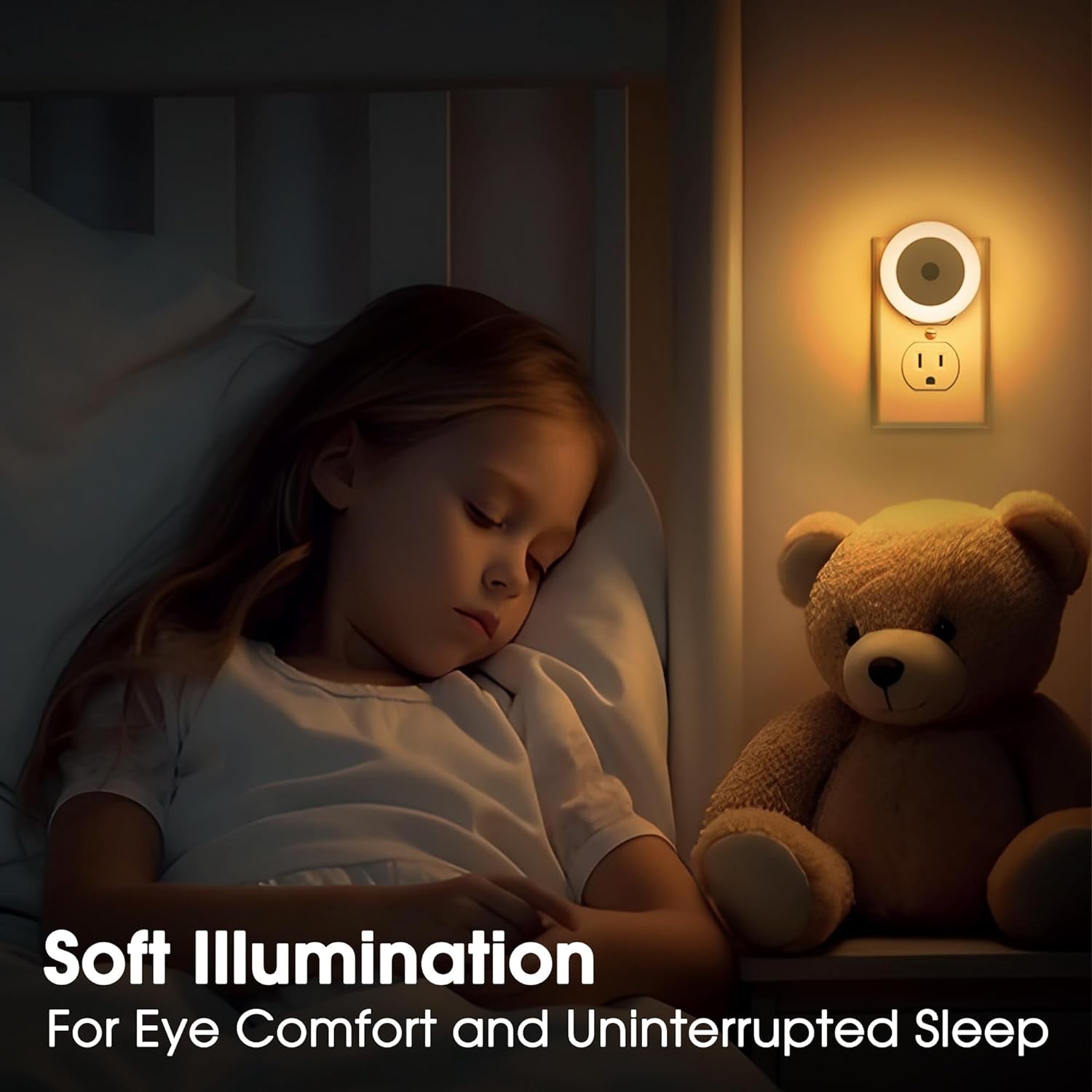 LED Baby Night Lights Plug into Wall [4 Pack] Light Sensors 