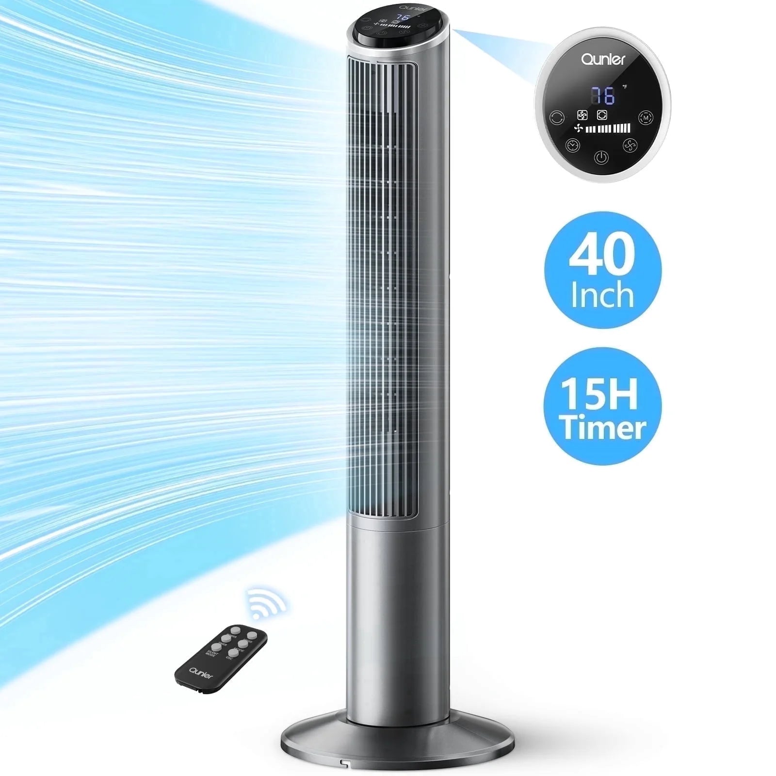 40" Oscillating Tower Fan with Remote